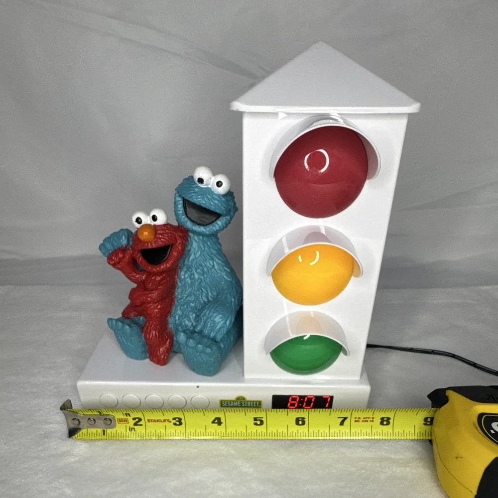 Sesame Street Elmo & Cookie Monster Traffic Light Digital Alarm Night Light